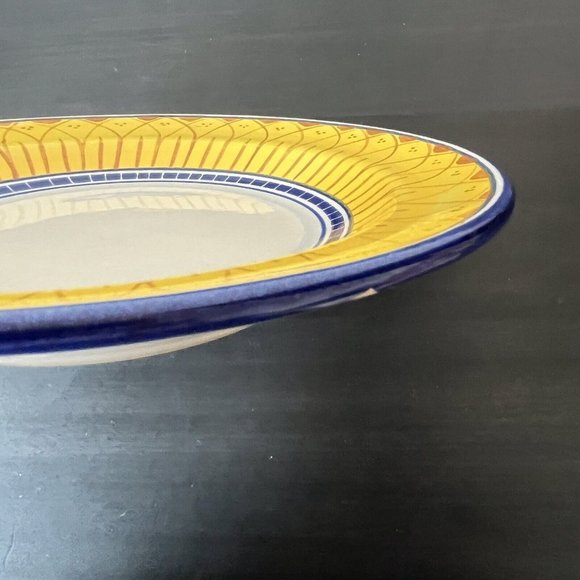 Vintage Corso de'Fiori Italian Sunflower Pottery Bowl 10" Rimmed - Picture 6 of 6